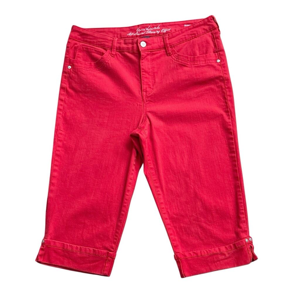 Gloria Vanderbilt Skimmer Capri Jeans Womens 12 Coral Red Slimming Effect Crop